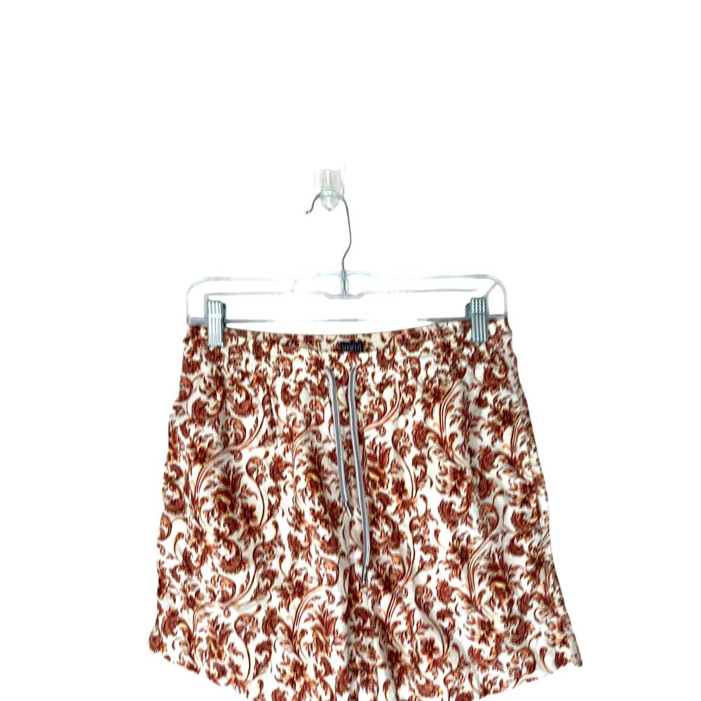 Fedeli Orange Floral Print Lined Made in Italy Slim Swim Trunks Shorts Medium - Picture 3 of 9